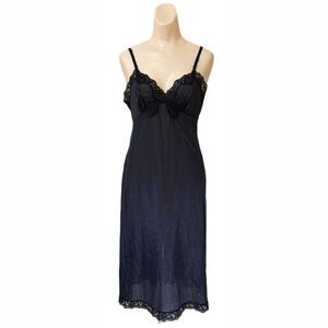 Vintage Babydoll Satin Slip Dress Sz 38 Lace Details Pin Up Fairy Whimsigoth USA